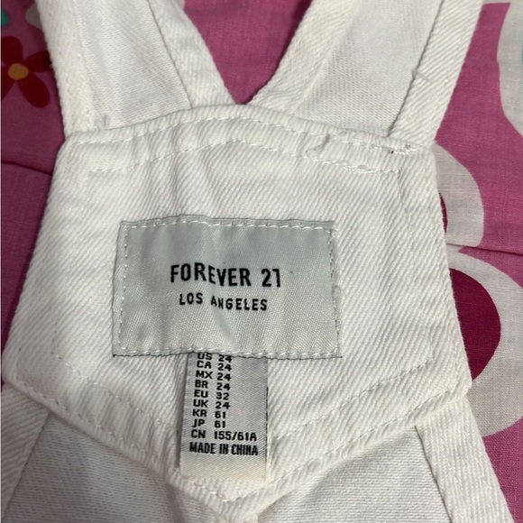 Forever 21 White Short Overalls size 24 - Picture 7 of 9